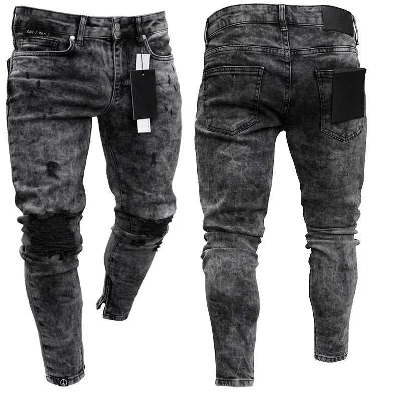 Ripped Jeans Men Stretch